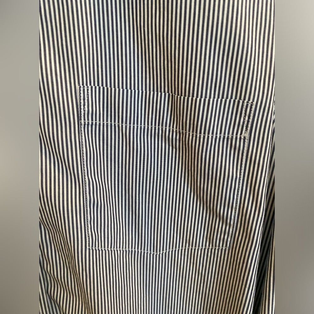 Gap Navy and White Striped Button Down Dress Shirt Men's Sz XL Tall - Picture 7 of 16